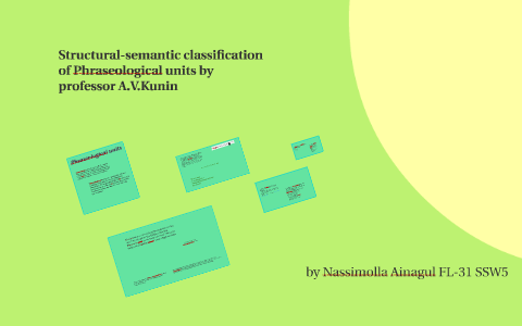 Structural-semantic Classification Of Phraseological Units B By Foreign ...