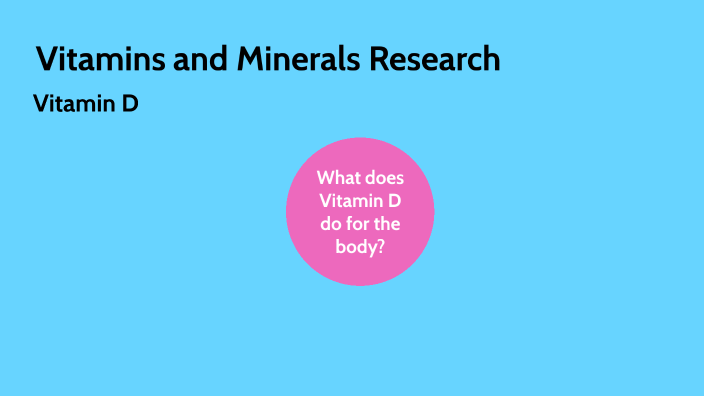 research and report vitamins and minerals