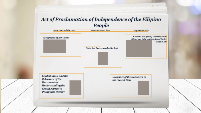 Proclamation Act Project (Proclamation) Act of Proclamation of Independence of the Filipino ...