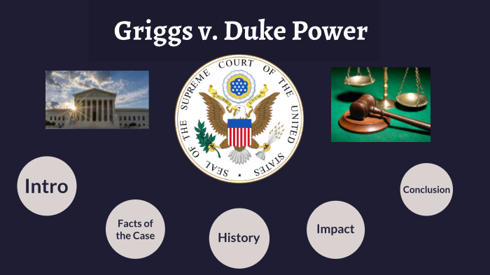 Griggs V. Duke Power By Cody Liversedge On Prezi