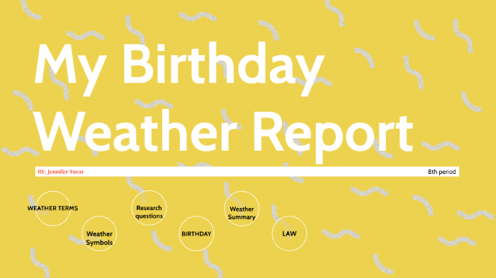 What was the weather like on my birthday