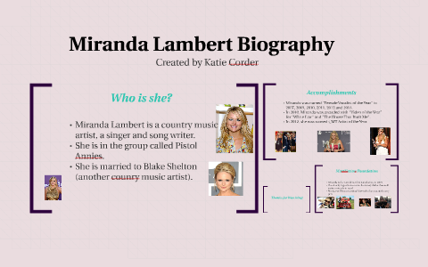 Miranda Lambert Biography By Katie Corder