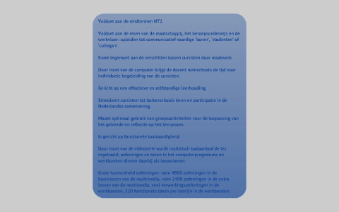 werken met de NT2 methode Nieuwe Buren by Anke Geurts on Prezi