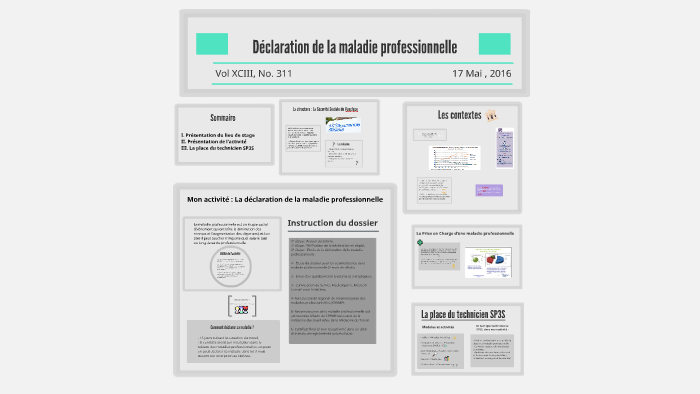 Déclaration De La Maladie Professionnelle By Kinane Ben