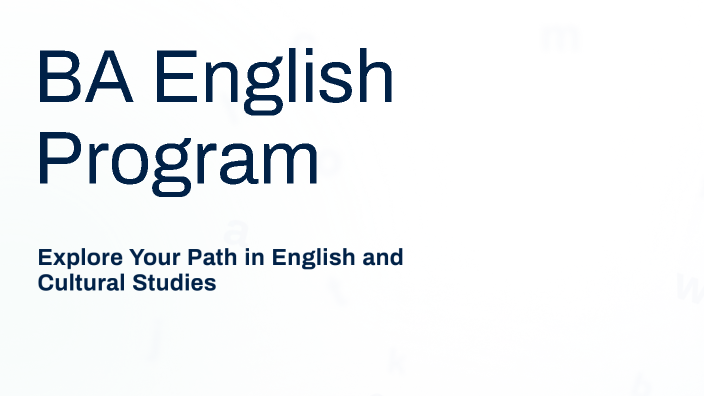 Brochure for BA English Program by Surya Kiran | English and Cultural ...