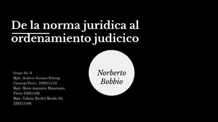 De la Norma Juridica al Ordenamiento Juridico. Norberto Bobbio by ...