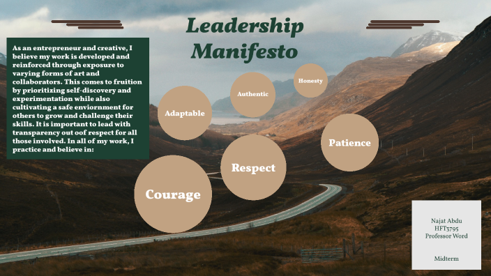 Leadership Manifesto by Najat Abdu on Prezi