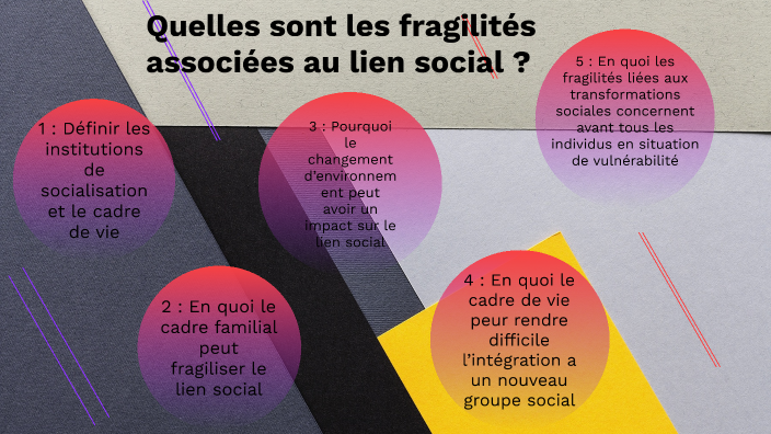 Quelles sont les fragilités associées au lien social ? by Célia RIOS on