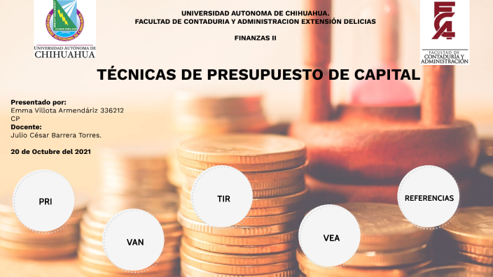 TÉCNICAS DE PRESUPUESTO DE CAPITAL By EMMA VILLOTA ARMENDARIZ On Prezi