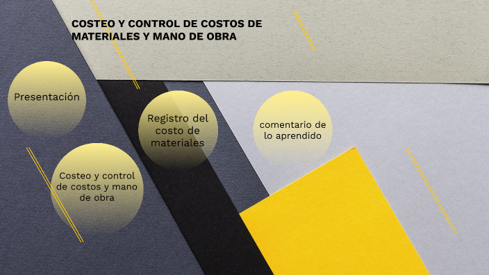 COSTEO Y CONTROL DE COSTOS DE MATERIALES Y MANO DE OBRA by Cristhian ...