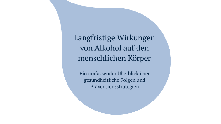 Langfristige Wirkungen von Alkohol auf den menschlichen Körper by ...