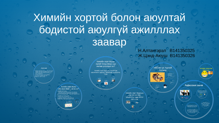 Химийн хортой болон аюултай бодистой аюулгүй ажилллах заавар by ...