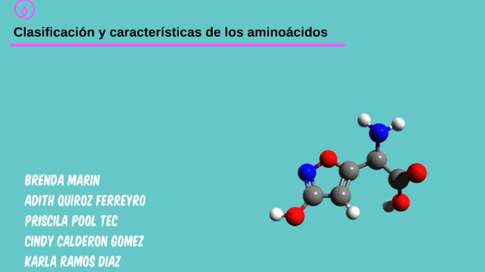 Clasificación y características de los aminoácidos by Calderon