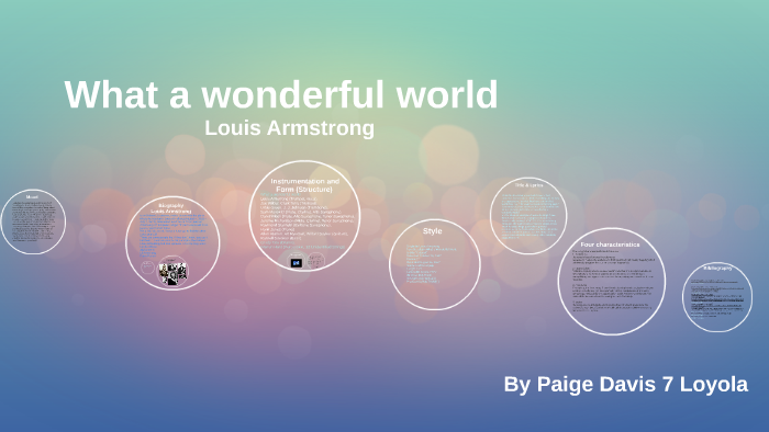 Song Lyrics Quote 'What a Wonderful World' from Louis Armstrong