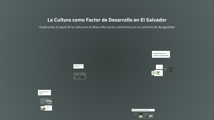 La Cultura como Factor de Desarrollo en El Salvador by Thomas Mendez on
