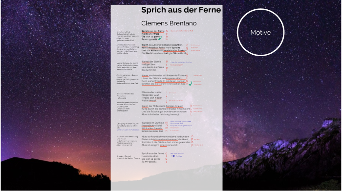 Clemens Brentano Sprich Aus Der Ferne Gedichtanalyse prezi.com