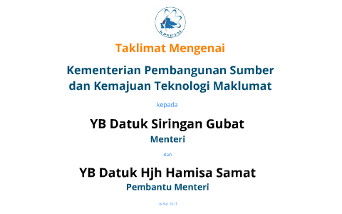 Taklimat Mengenai Kpsktm Kpd Menteri By Bruno Vun