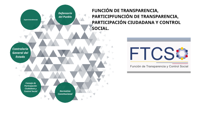 FUNCIÓN DE TRANSPARENCIA, PARTICIPACIÓN CIUDADANA Y CONTROL SOCIAL by