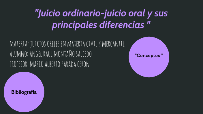 Juicio Ordinario - Juicio Oral Y Sus Principales Diferencias By Raúl ...