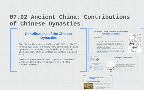 Contributions Of The Chinese Dynasties By Dan Herrejon