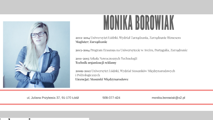 CV - MONIKA BOROWIAK by Monika Borowiak