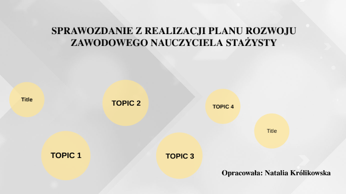 SPRAWOZDANIE Z REALIZACJI PLANU ROZWOJU ZAWODOWEGO NAUCZYCIELA STAŻYSTY