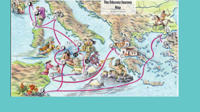 Odysseus Journey Map Odysseus Journey Map