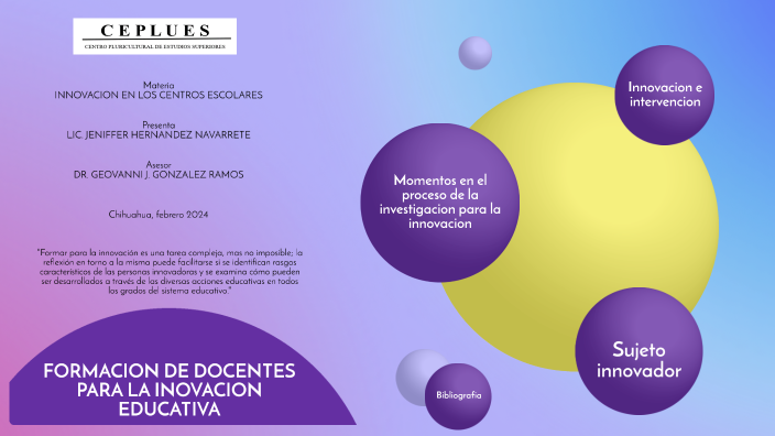 FORMACION DE DOCENTES PARA LA INNOVACION EDUCATIVA by jenny hernandez