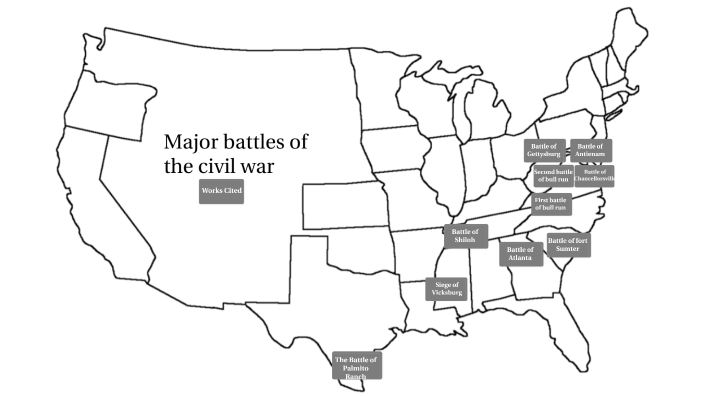 map of the civil war battles by Mariana Giraldo