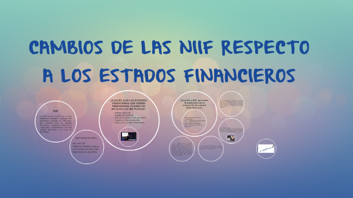 CAMBIOS DE LAS NIIF RESPECTO A LOS ESTADOS FINANCIEROS by Loren Guzman