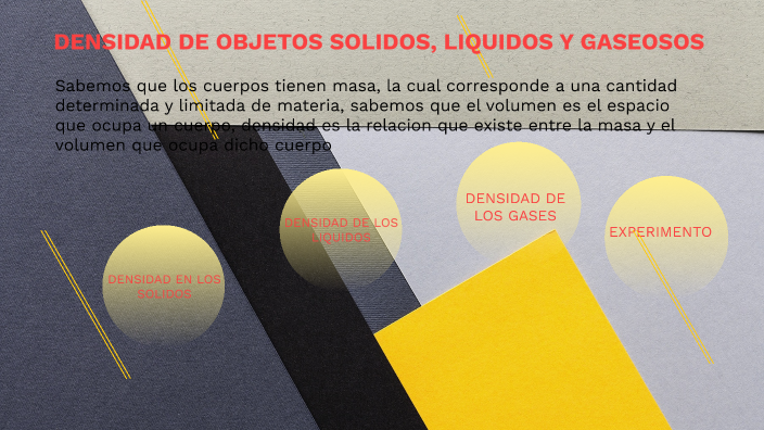 DENSIDAD DE OBJETOS SOLIDOS, LIQUIDOS Y GASEOSOS by Maverick Diaz on Prezi