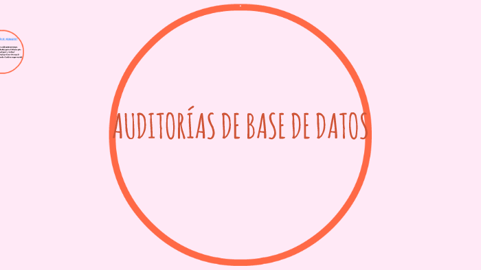 AUDITORIAS DE BASE DE DATOS by Salma JG on Prezi