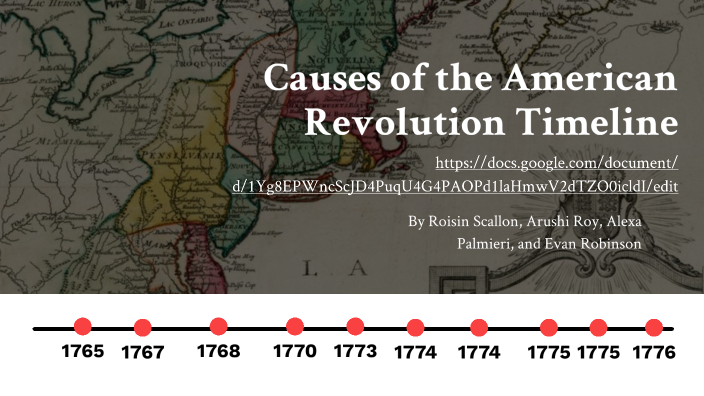 Causes Of The American Revolution Timeline By Arushi Roy