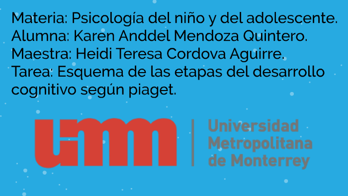 ETAPAS DEL DESARROLLO COGNITIVO DE PIAGET. by KAREN ANDDEL MENDOZA