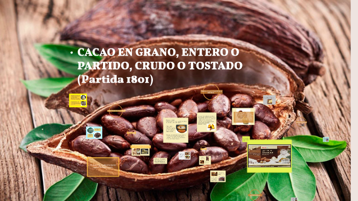 Resultado de imagen para CACAO EN GRANO, PARTIDO O ENTERO, TOSTADO)