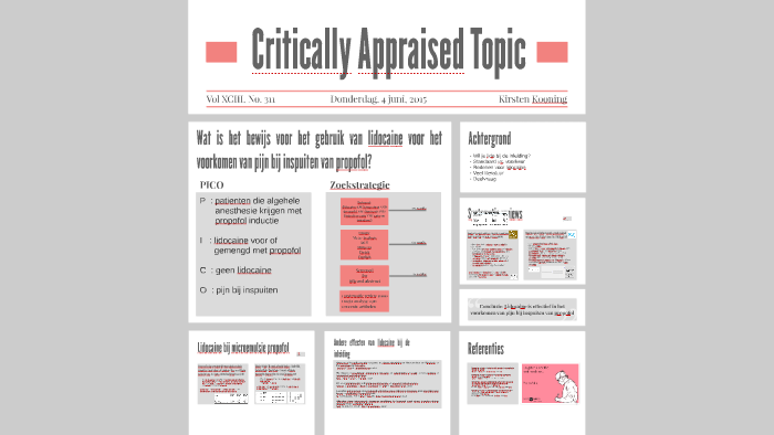 Critically Appraised Topic By Kirsten Kooning