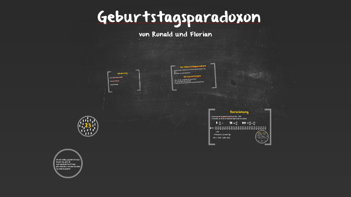 Geburtstagsparadoxon Geburtstagsparadoxon