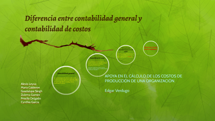 Diferencia entre contabilidad general y contabilidad de cost by Alexis