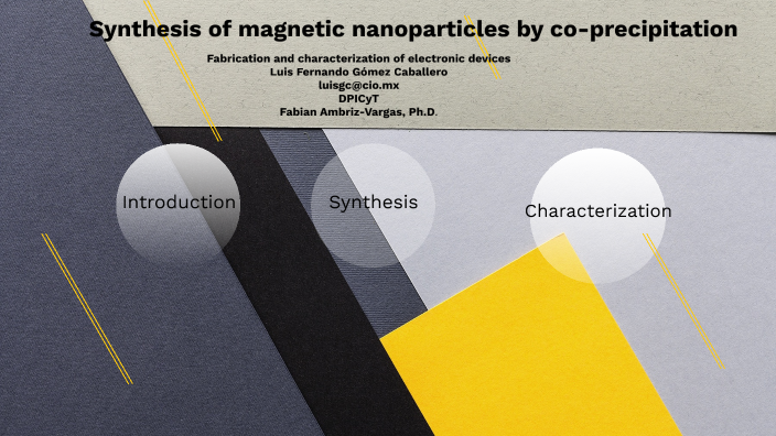 Synthesis of magnetic nanoparticles by co-precipitation by Luis F ...