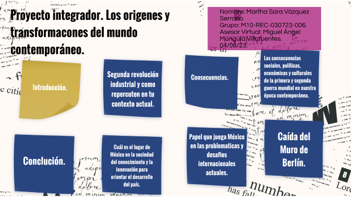 Proyecto Integrador Los Orígenes Y Transformaciones Del Mundo Contemporáneo