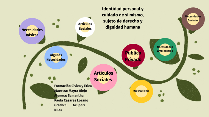 Identidad personal y cuidado de si mismo, sujeto de derecho y dignidad