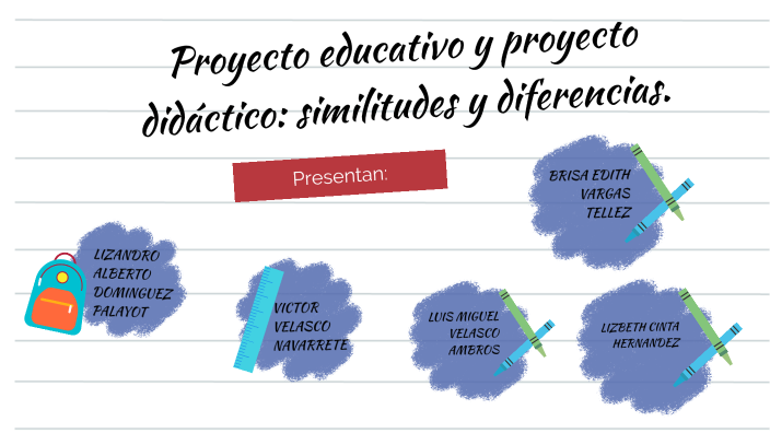 Proyecto educativo y proyecto didáctico: similitudes y diferencias by ...