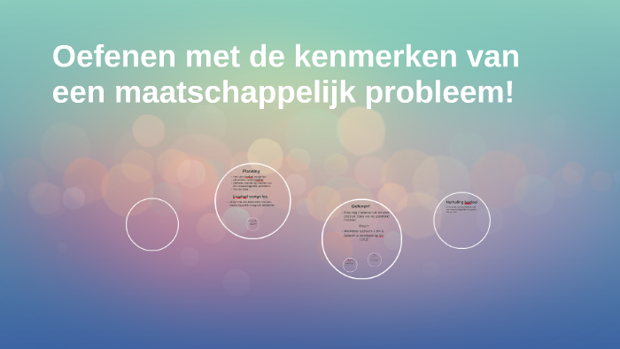 Oefenen met de kenmerken van een maatschappelijk probleem! by Silke