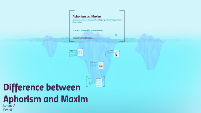 Aphorism vs. Maxim by Lorena Aleman on Prezi