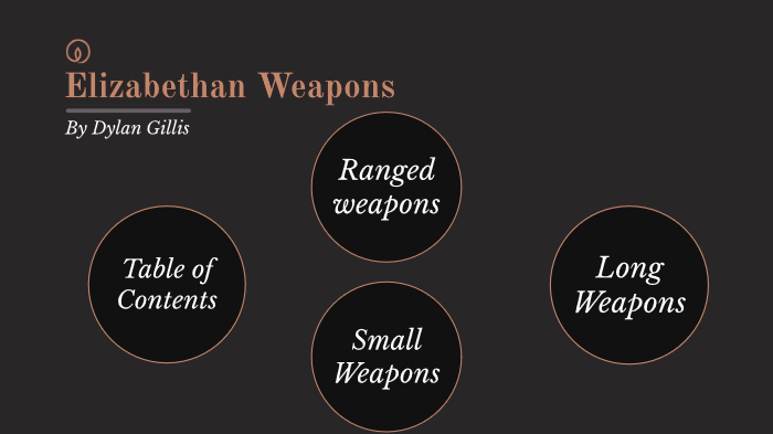 Elizabethan Weapons by Dylan Gillis