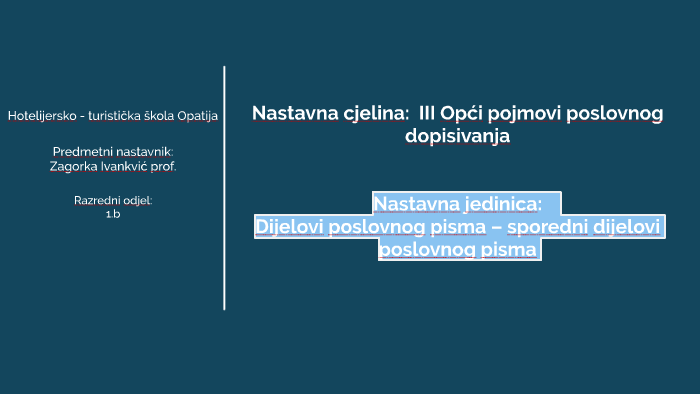 Dijelovi poslovnog pisma – sporedni dijelovi poslovnog pisma by ...