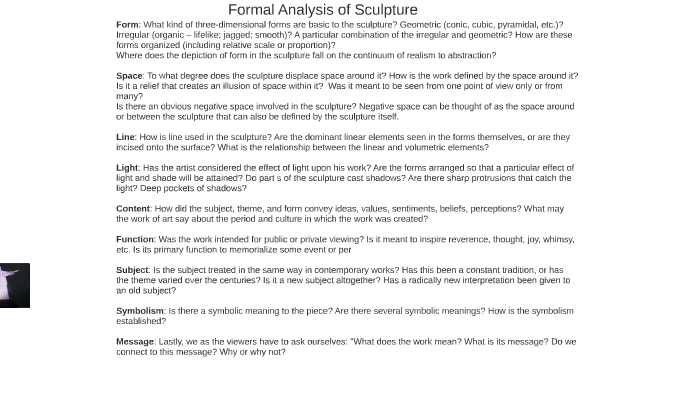 formal analysis of sculpture