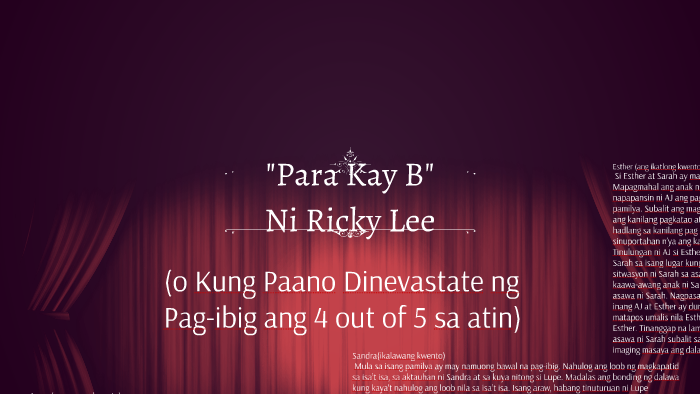 "Para Kay B" By Gladys Butiong On Prezi