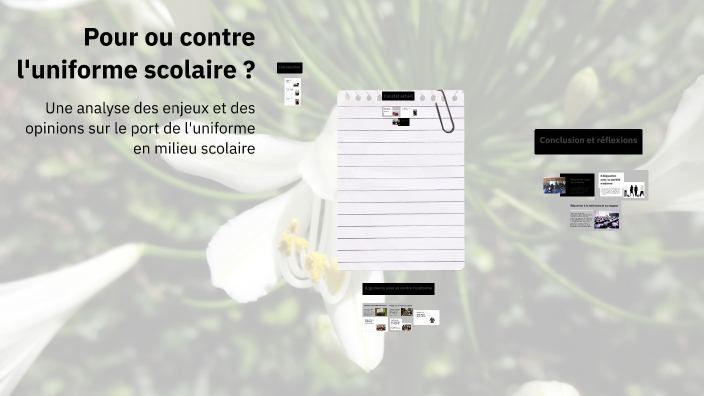 Pour ou contre l'uniforme scolaire ? by Lise Champeau on Prezi