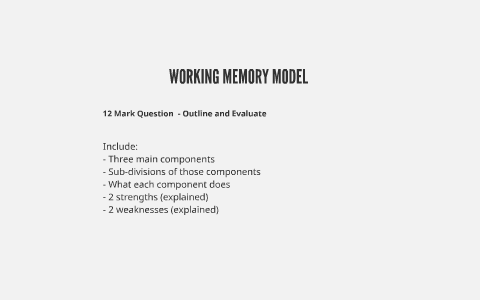 WORKING MEMORY MODEL by Tamuka Walker on Prezi